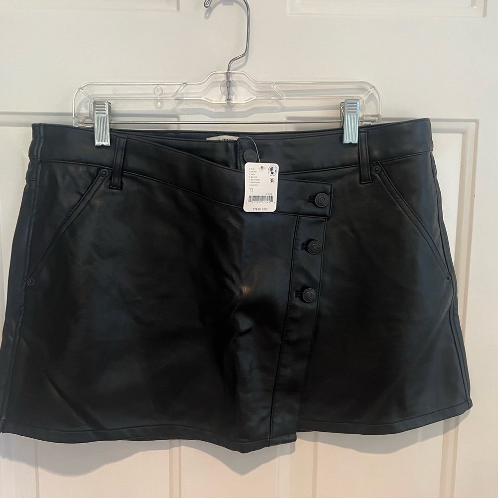 We The Free Black Pleather Skirt